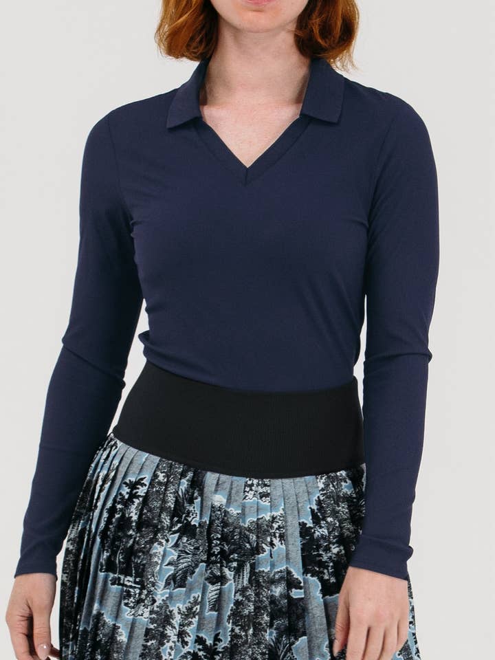 Foray Golf - Wholesale Polo - Women's - Rib LS V-Neck Polo56