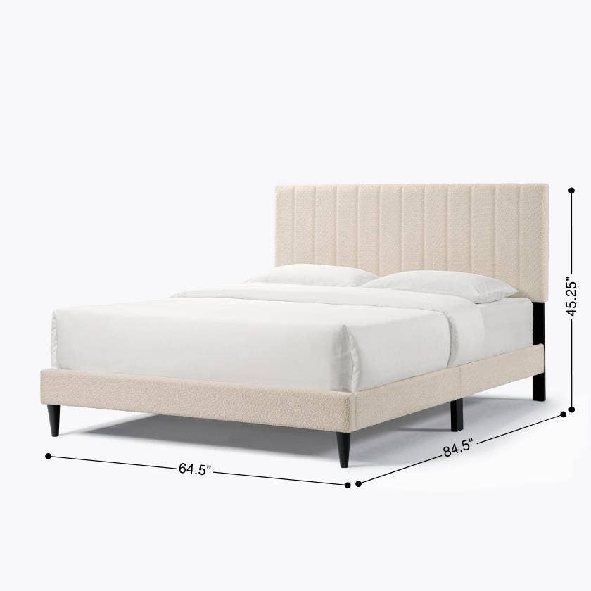 HOMYCASA DESIGN INC - Wholesale Bed - Normsman Dove Tufted Upholstered Platform Bed - Pearl White - Queen1