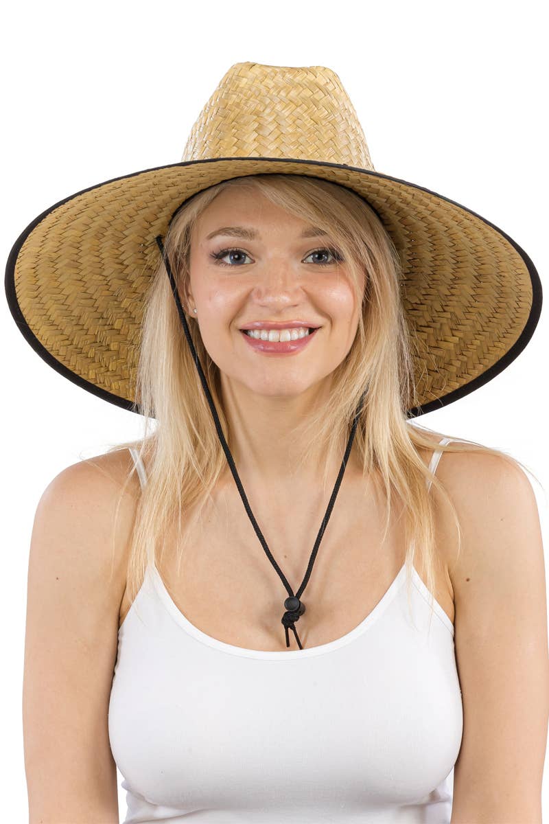 Cap Zone - Wholesale Straw Hat - Women's - Quarterhorse Wide Dome Brim Straw Lifeguard Hat2