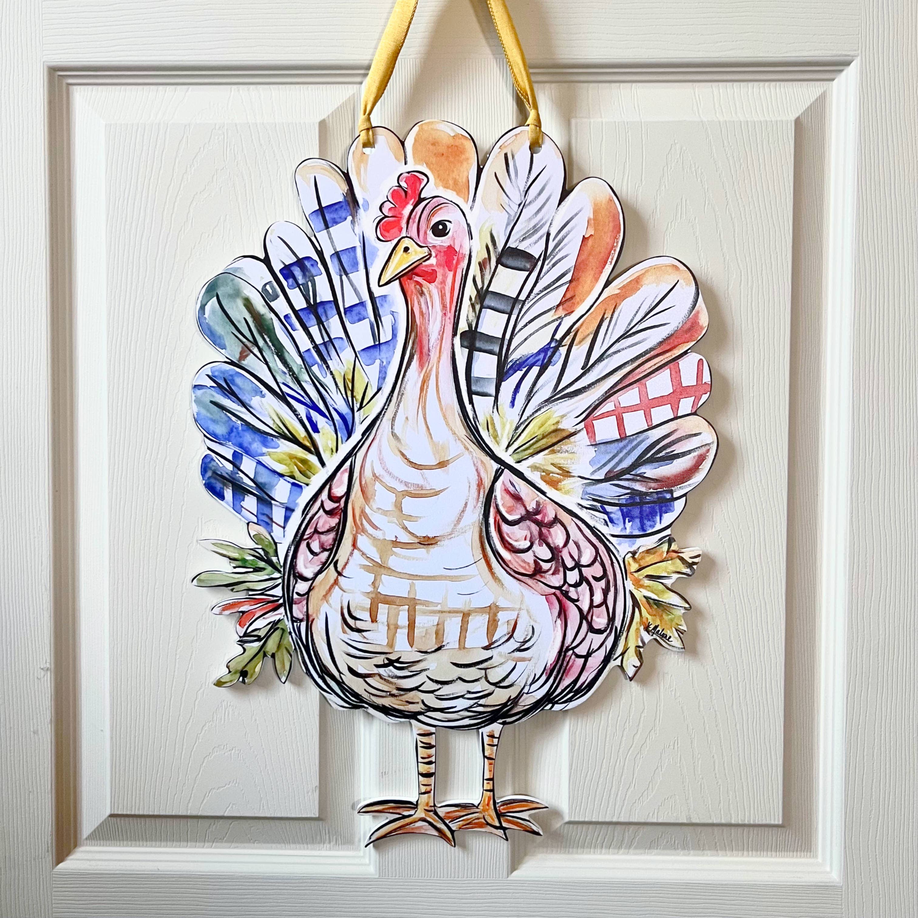 Home Malone - Wholesale Door Hanger - Patchwork Turkey Door Hanger-Thanksgiving Friendly Fun Decor1