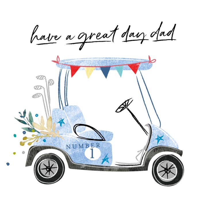 Passe une excellente journée Papa - voiturette de golf pour la vente par Katie Phythian Design