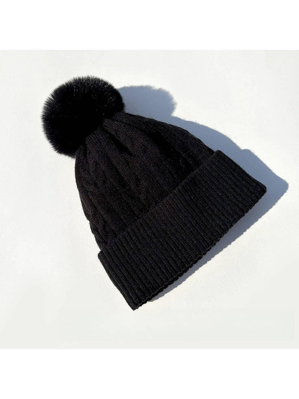 Funkyrel® Atzbranding Limited – wholesale Beanie – Women's – Haila - Women's Cable Knitted Beanie with Pom Pom2