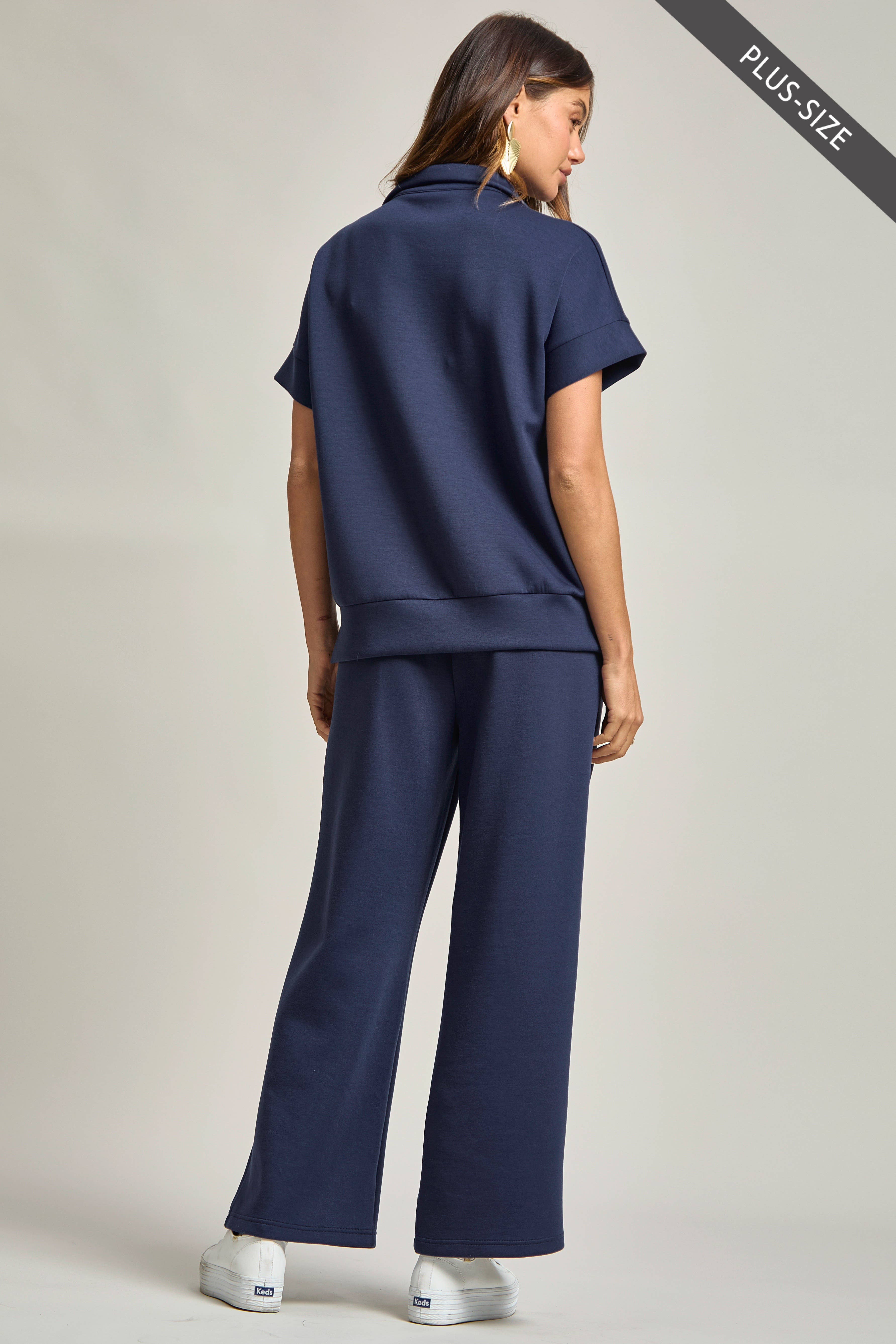 Dear Scarlett - Wholesale Lounge Set - Women's - PLUS SIZE Quarter Zip + Pants Modal Set TRVSET-CATALINAP18