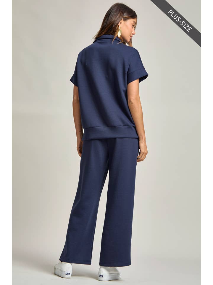 Dear Scarlett - Wholesale Lounge Set - Women's - PLUS SIZE Quarter Zip + Pants Modal Set TRVSET-CATALINAP18