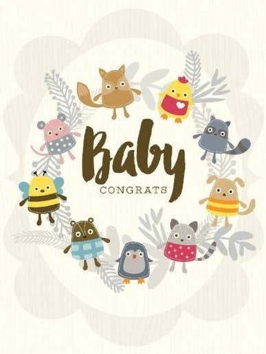 Critters Baby Card for wholesale by yellow bird paper greetings