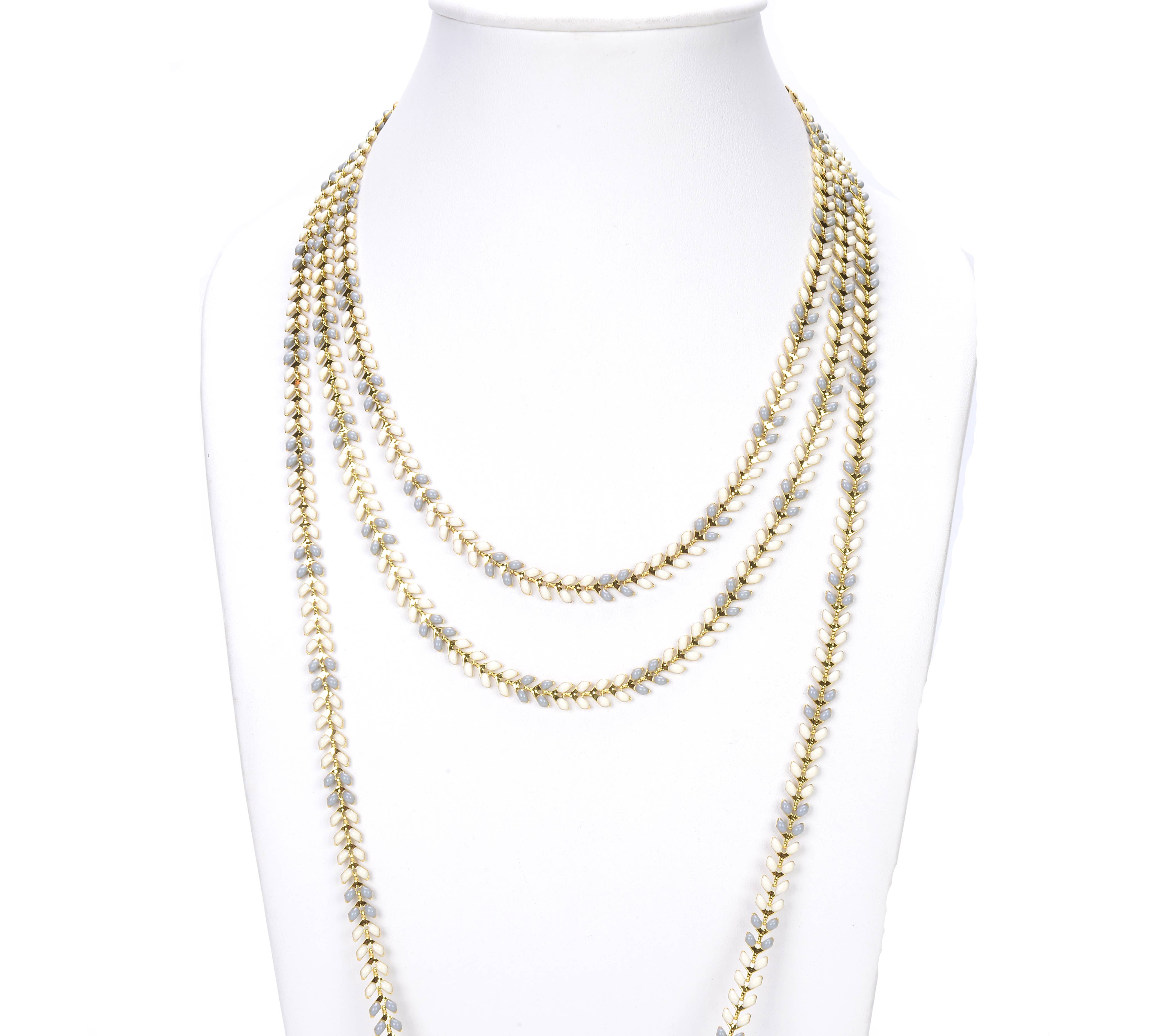 findings4uGem – wholesale Link & chain necklace – Dainty Enamel Chevron-Shaped Gift Craft Chain By Foot, CH0363