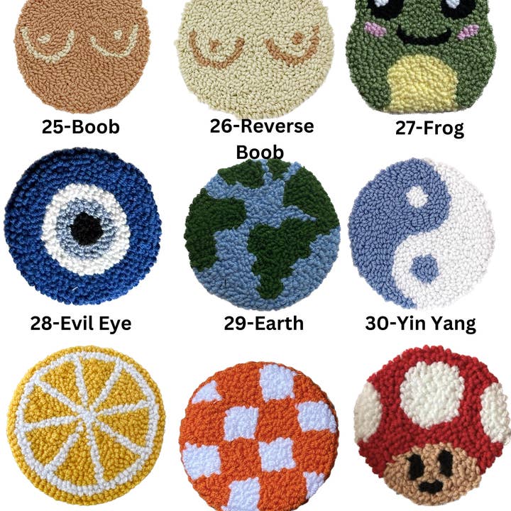 Honey Art and Nature - Wholesale Coasters - Punch Needle Coasters, Keychain, Pin, Badge,Magnet,Hair Clip5