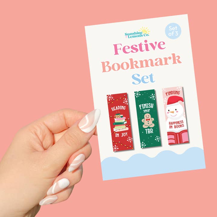 Festive Bookmark Set for wholesale by Sunshine & Lemons Co.