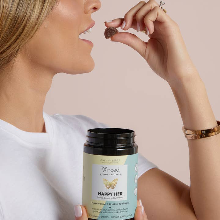 Winged – wholesale Oralt tillskott/Vitamin – Glad Hennes Humör Boosting Gummies med Saffr'Activ® Saffron Ex