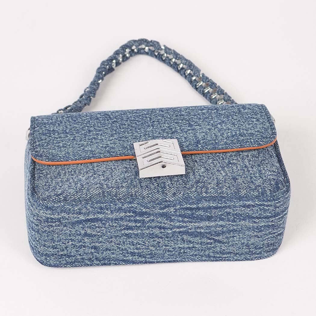 3AM BY H&D ACCESSORIES – Großhandel Schultertasche – Damen – Schultertasche aus Denim mit Kettenverschluss4