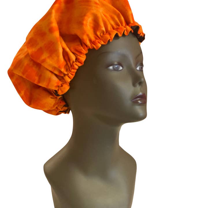Blue Tie and Dye Satin & Cotton Hat by Georges Décimus for wholesale on Faire