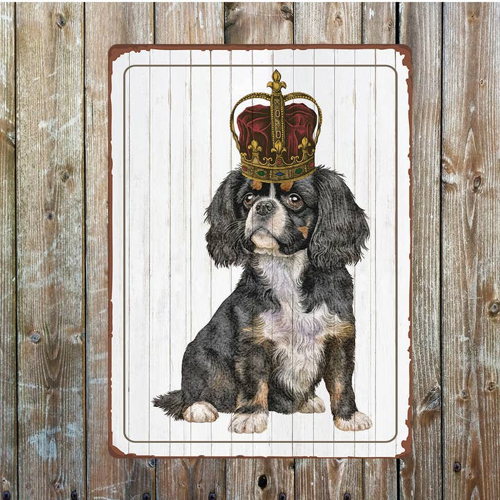 King Charles spaniel pet lifestyle Metal Sign Plaque for wholesale by The British Metal Signs Company