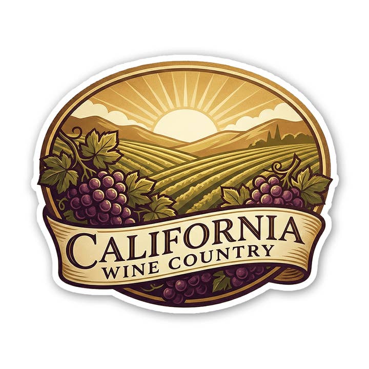 Califórnia Wine Country - Autocolante Amanhecer na Vinha por atacado de Sticker Atlas
