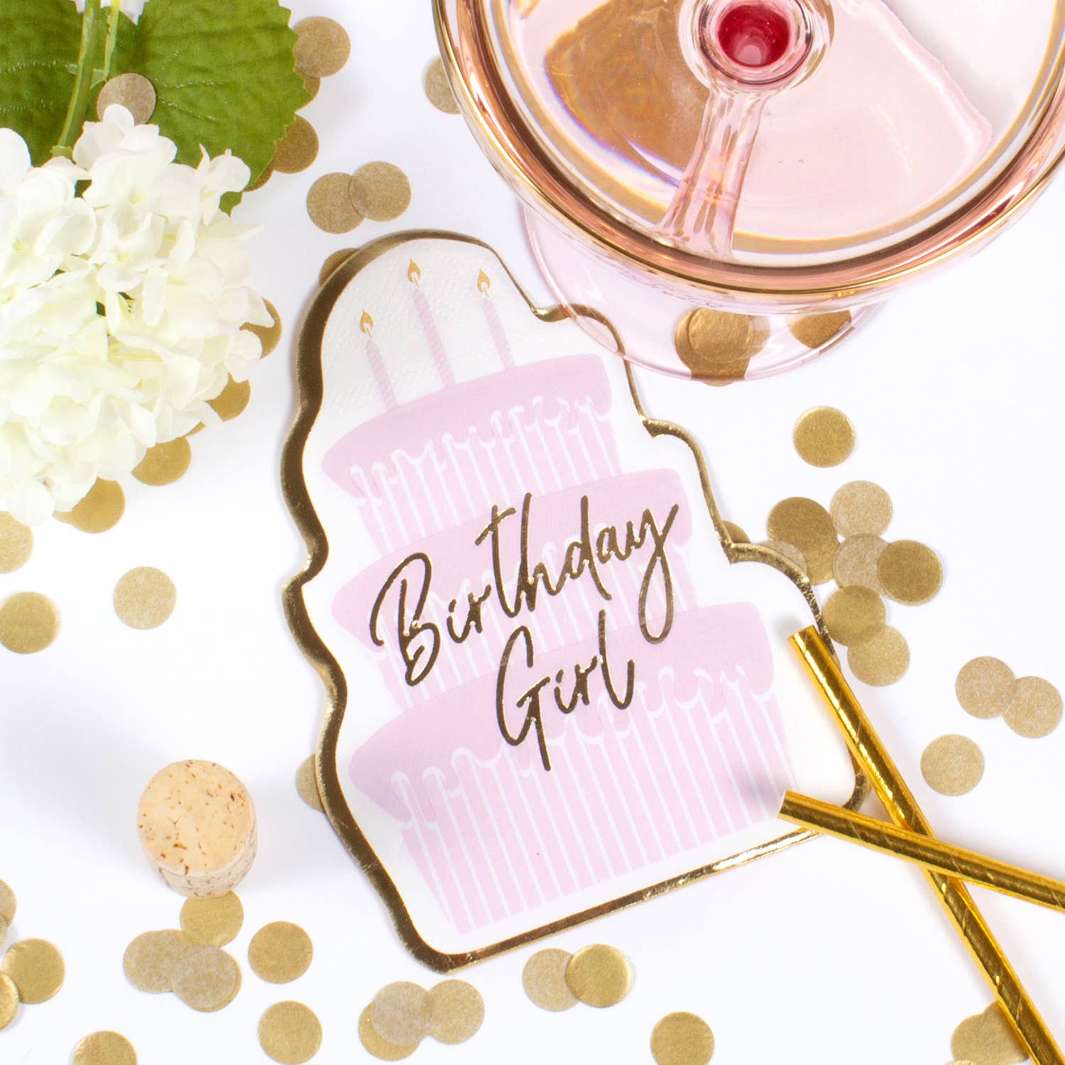 8 Oak Lane - Wholesale Disposable Napkin - Birthday Girl Paper Die Cut Napkin Packs2