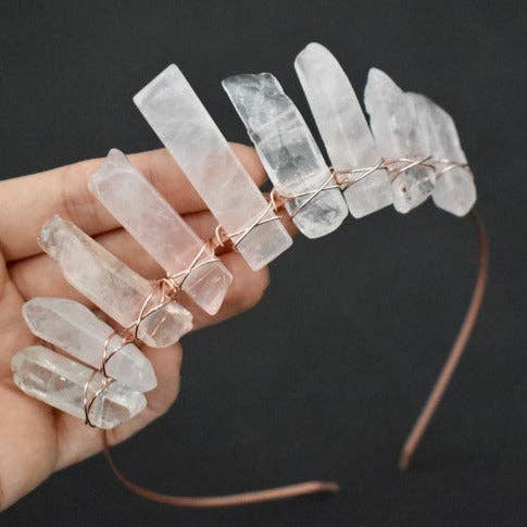 mini corona in quarzo rosa per la vendita all'ingrosso da parte di Judy & Madeleine