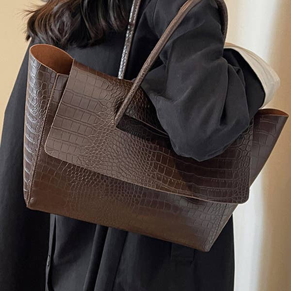 Sheer Trend - Wholesale Tote Bag - Women's - Solid Color Split-Joint Bags Handbags Tote Bags