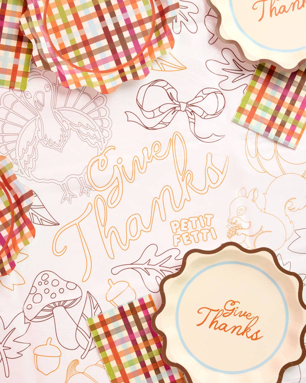 Petit Fetti - Wholesale Coloring Tablecloth - Kids & Baby - Give Thanks Paper Tablecloth - coloring tablecloth2