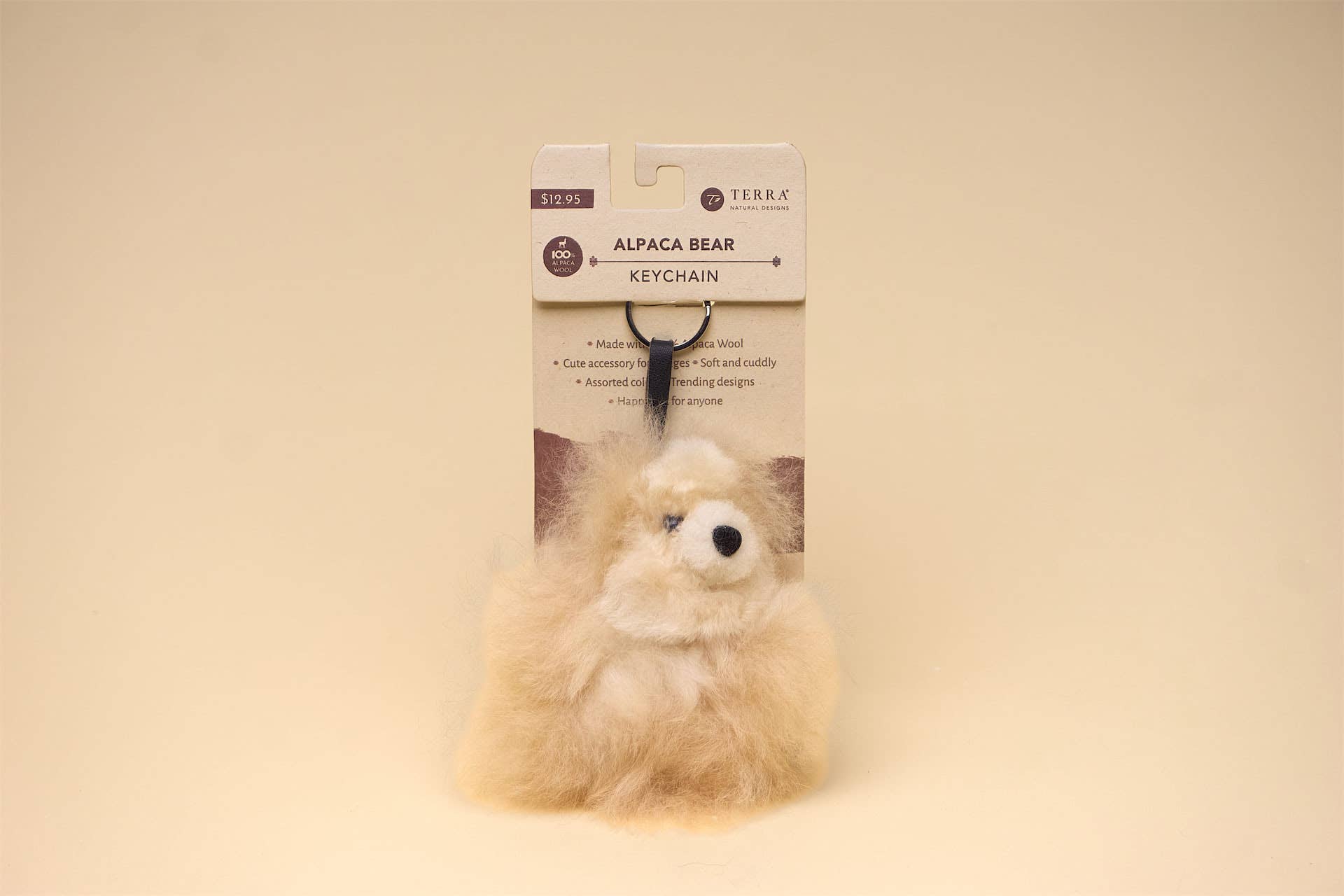 Terra Natural Designs – Engroshandel Nøglering - Unisex – Alpaca bjørn nøglering5