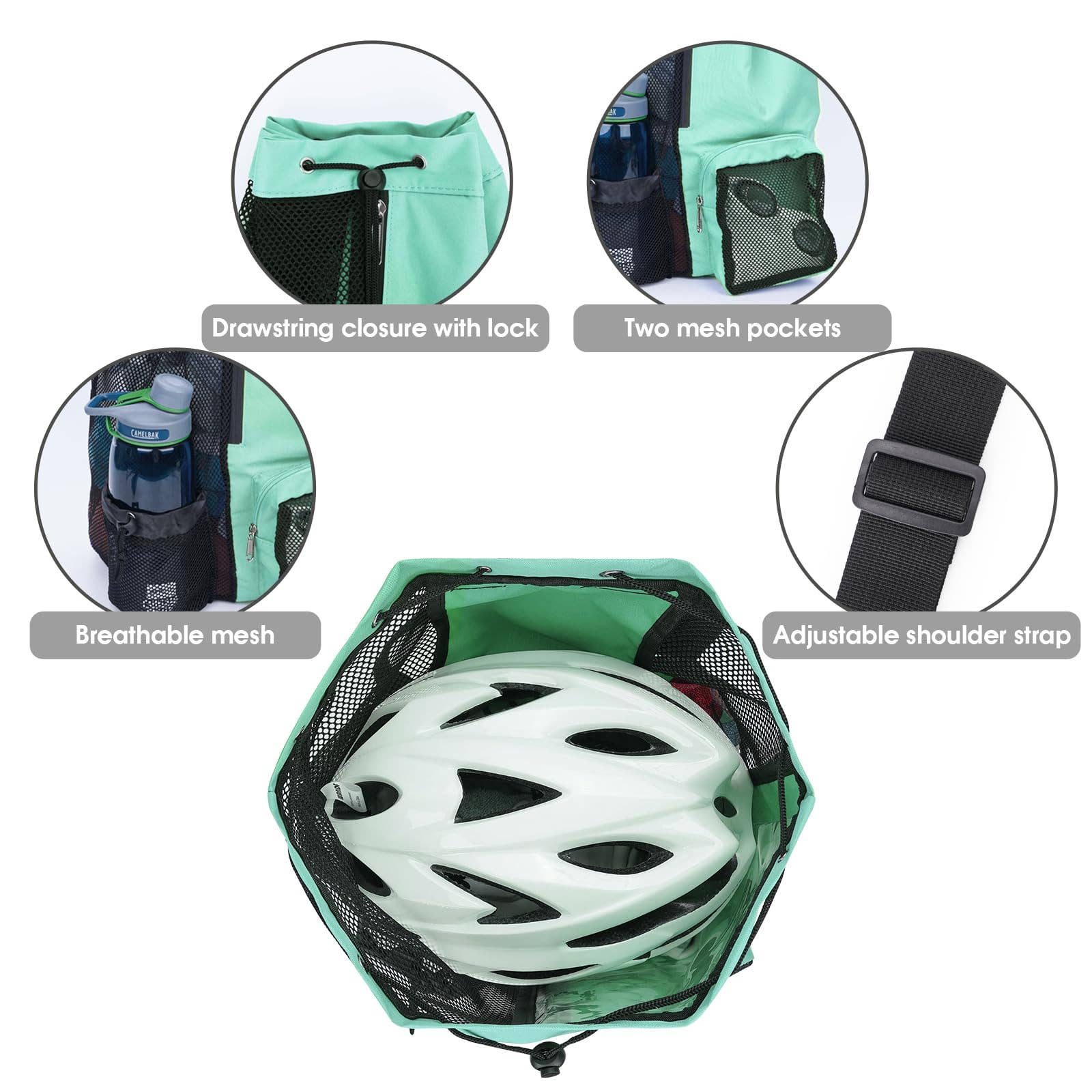 wandf - Wholesale Beach Bag - WANDF Mesh Drawstring Backpack with Wet Pocket Beach Bag104