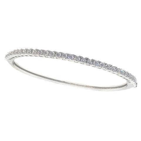 3mm Zirconite Cubic Zirconia hinged Bangle. 698B006 for wholesale by Diamond Veneer Travel Jewelry