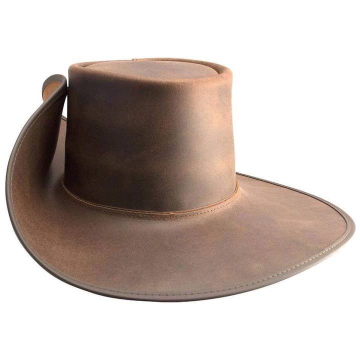American Hat Makers - Wholesale Cowboy Hat - Unisex - Renaissance Fair Leather Hat Unbanded - Style Cavalier