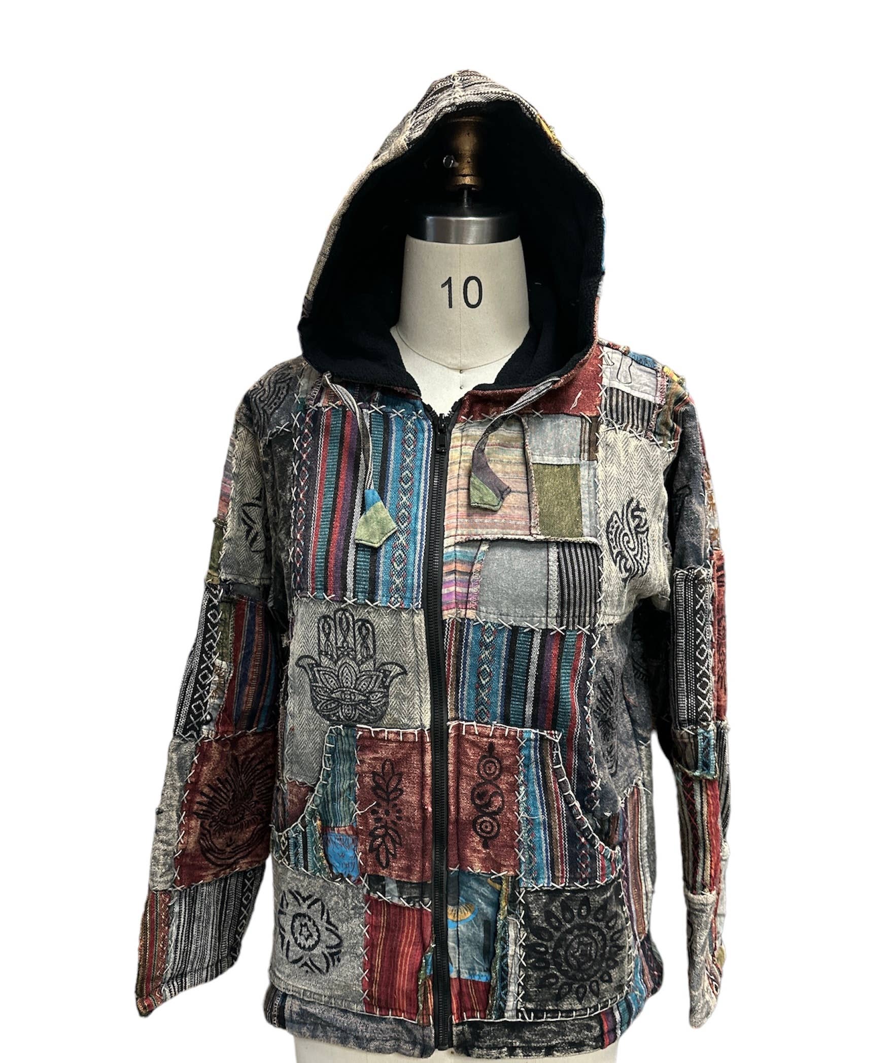 Rising International Inc - Wholesale Jacket - Women's - Cotton Zip Patchwork Fleece  Lining Jacket D9010