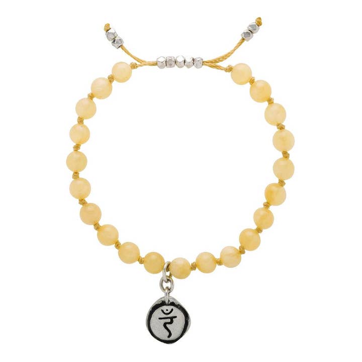 CHAKRA DO PLEXO SOLAR: Pulseira Mala de Jade Amarelo para Mulheres com Pendente Manipura por atacado de Mala and Mantra