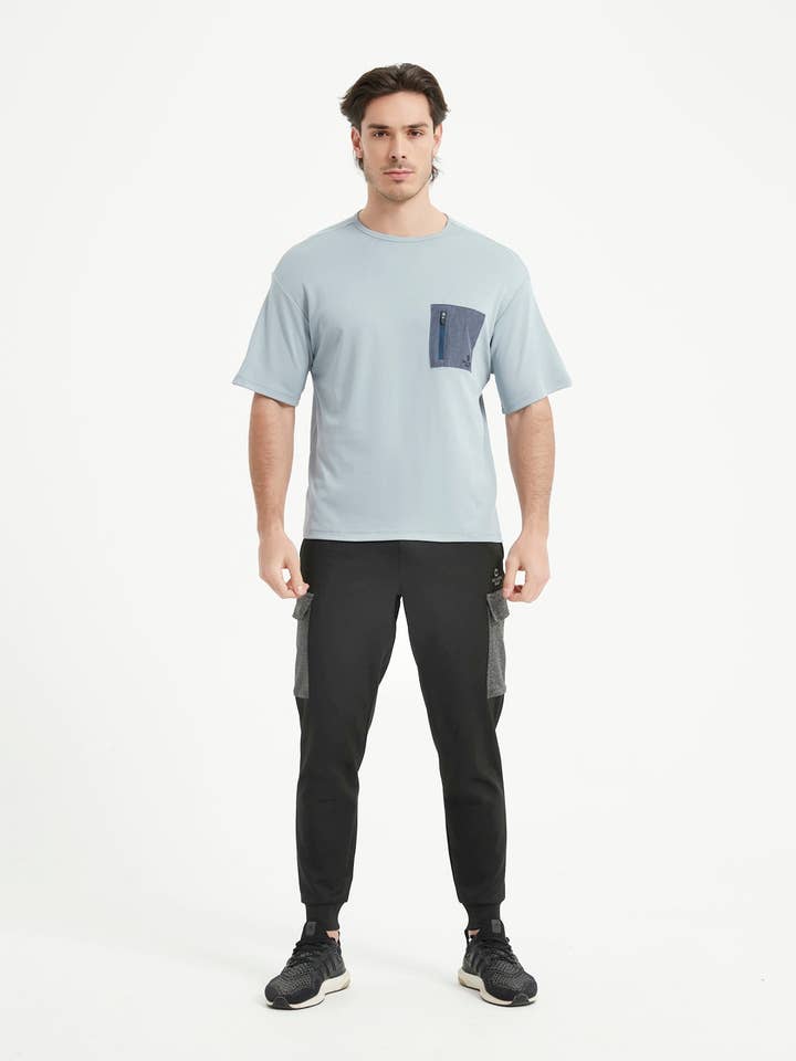 Camiseta de hombre de manga corta con cuello redondo y mangas insertadas para venta al por mayor de Neyo