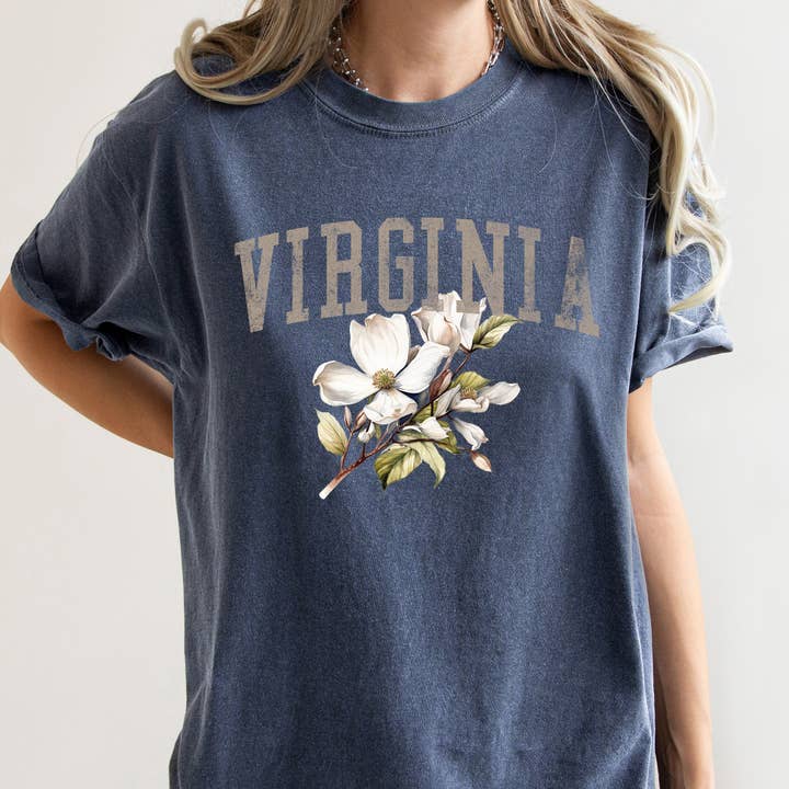 Refinery Number One LLC - Wholesale Screen Printed T-Shirt - Women's - Virginia State Flower T-shirt