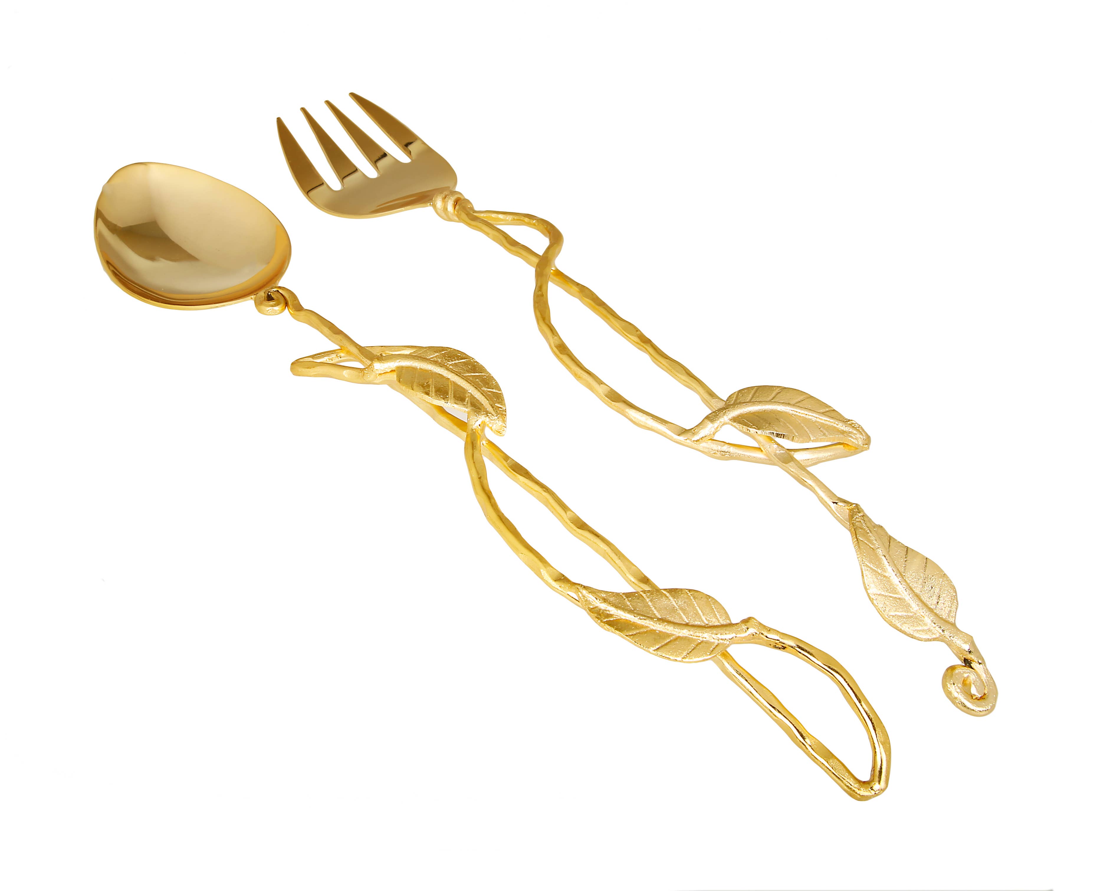 CLASSIC TOUCH DECOR INC. - Wholesale Serving Utensil - 12”L Set Of 2 Salad Servers Gold1