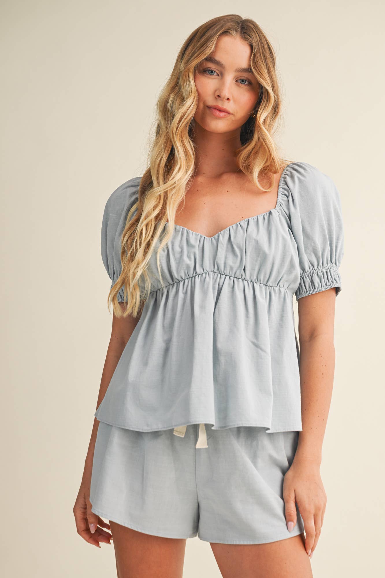 Mustard Seed - Wholesale Blouse - Women's - OPEN BACK PUFF SLEEVE TOP7