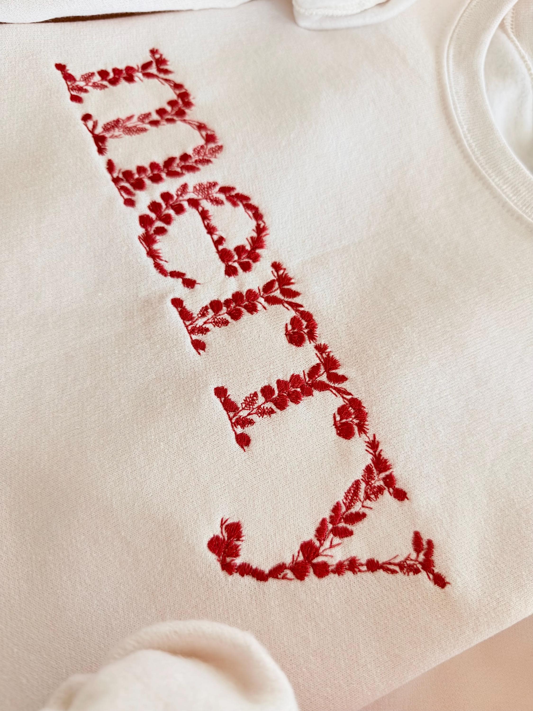 Up2ournecksinfabric - Wholesale Sweatshirt - Women's - Floral Merry Christmas Embroidered Sweatshirt4