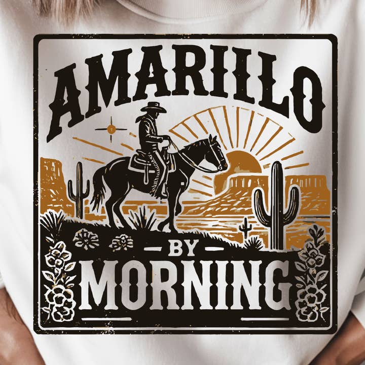 AMARILLO BY MORNING WESTERN DTF TRANSFER for wholesale by Remi Lee Transfers