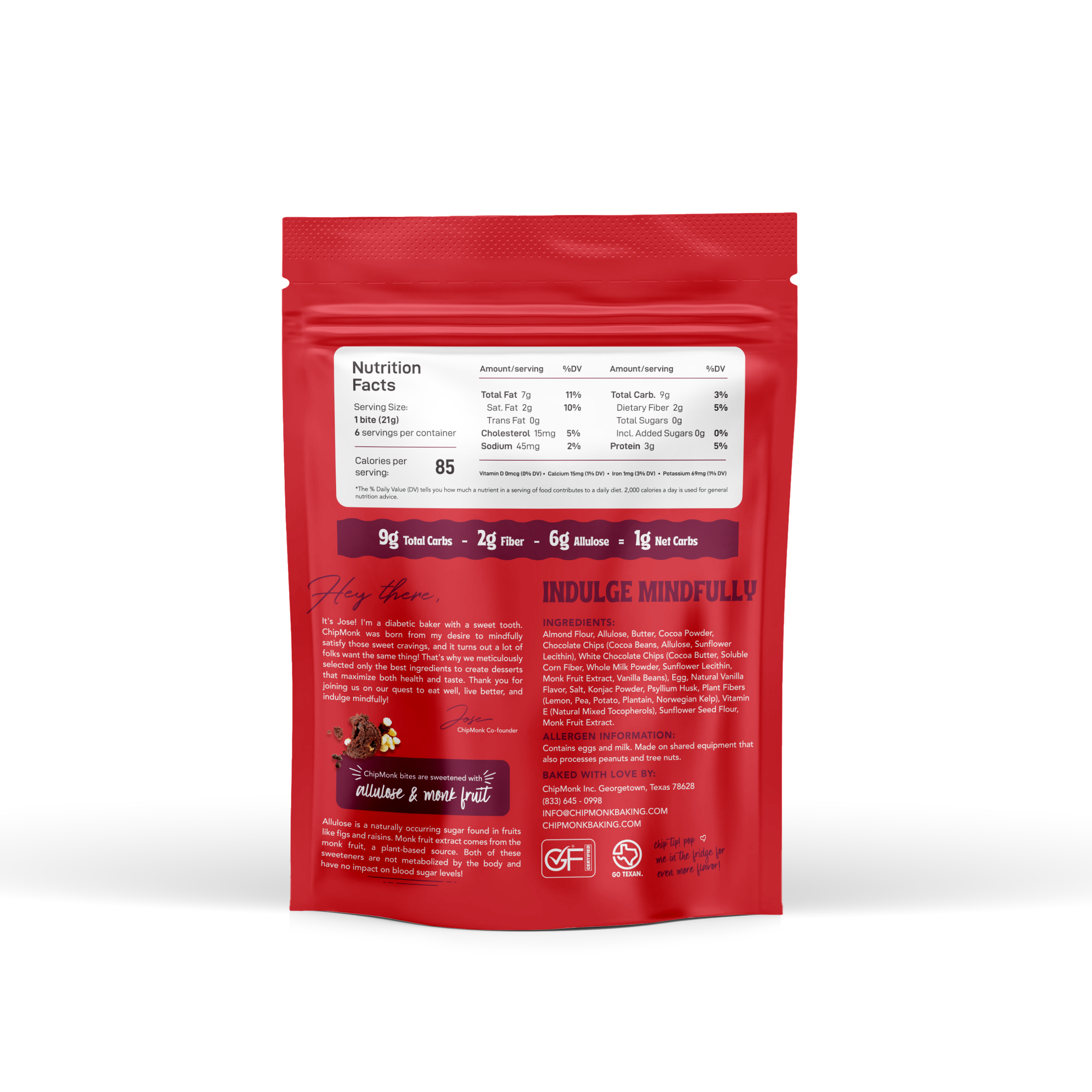 ChipMonk Baking - Vente Biscuits - Biscuits Keto en Velours Rouge1