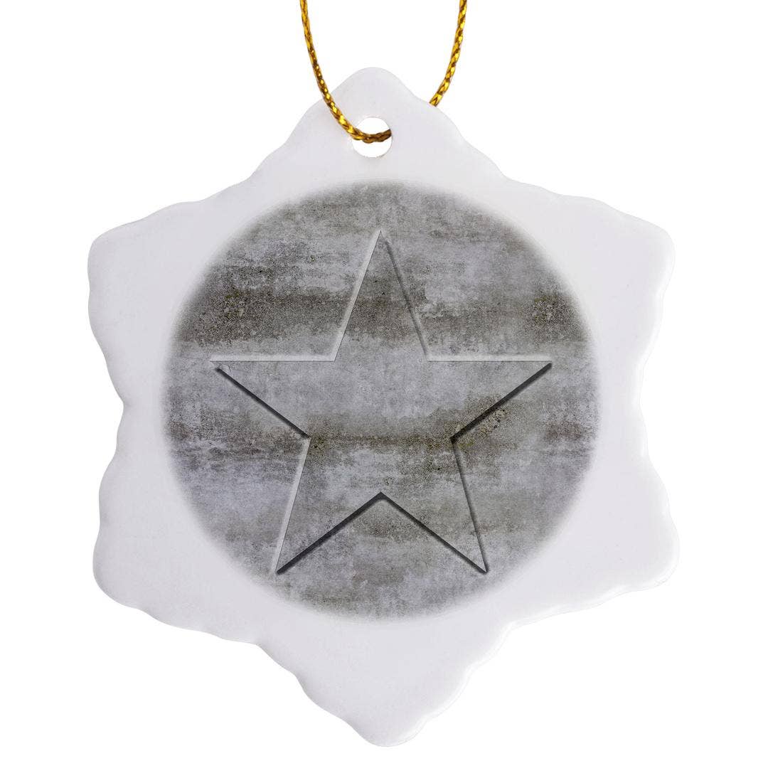 3dRose - Wholesale Ornament - 3dRose, Embossed Star In Solid Concrete, Ornament0
