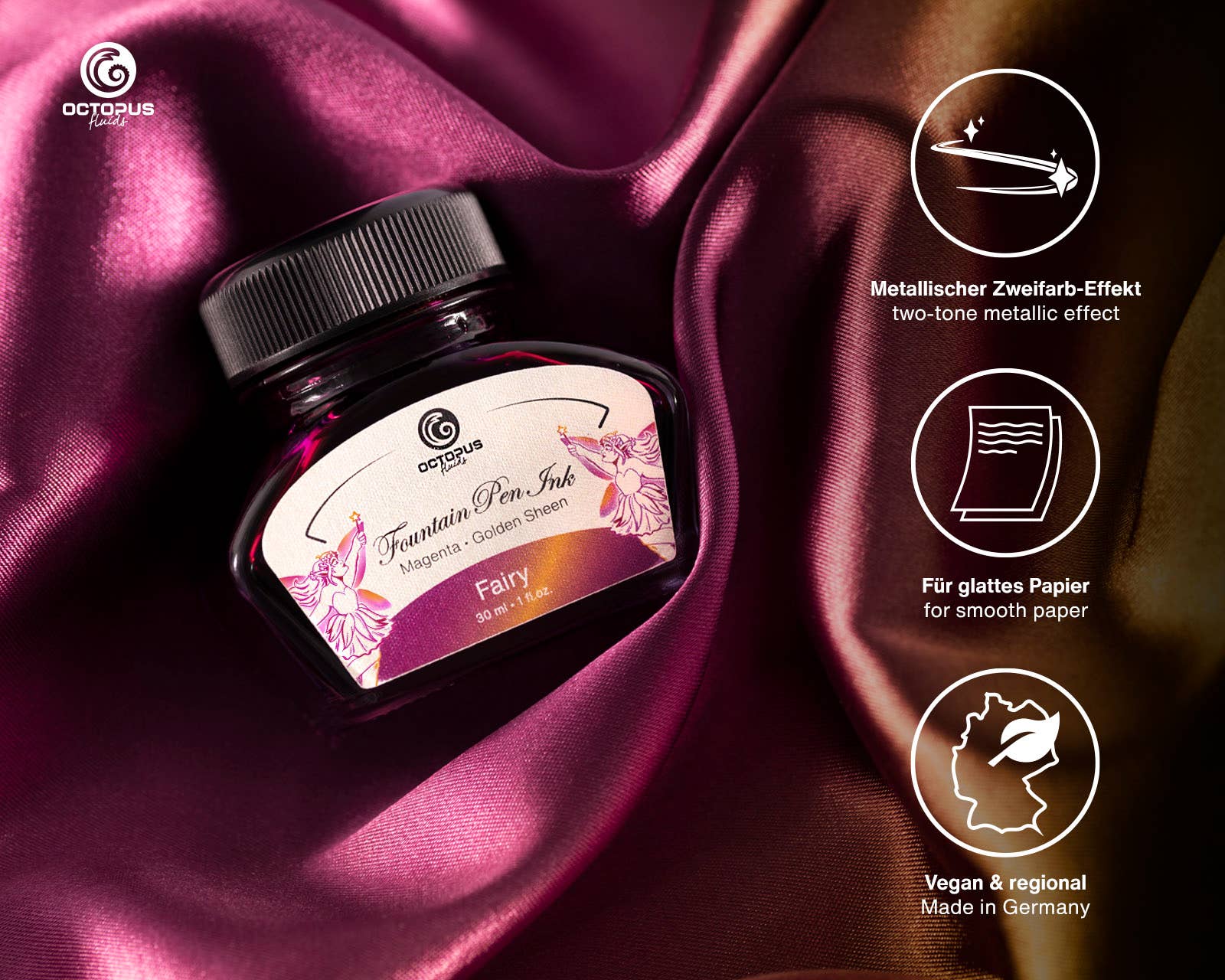 Octopus Concept GmbH – wholesale Writing ink – Sheen Fairy Violet Fountain Pen Ink 30ml1