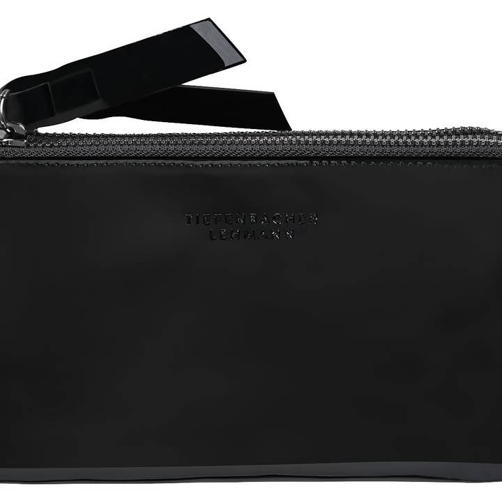 TIEFENBACHER LEHMANN – Großhandel Clutch – Damen – Mini Bag Black Lacquer - Black Silver Lacktasche Abend