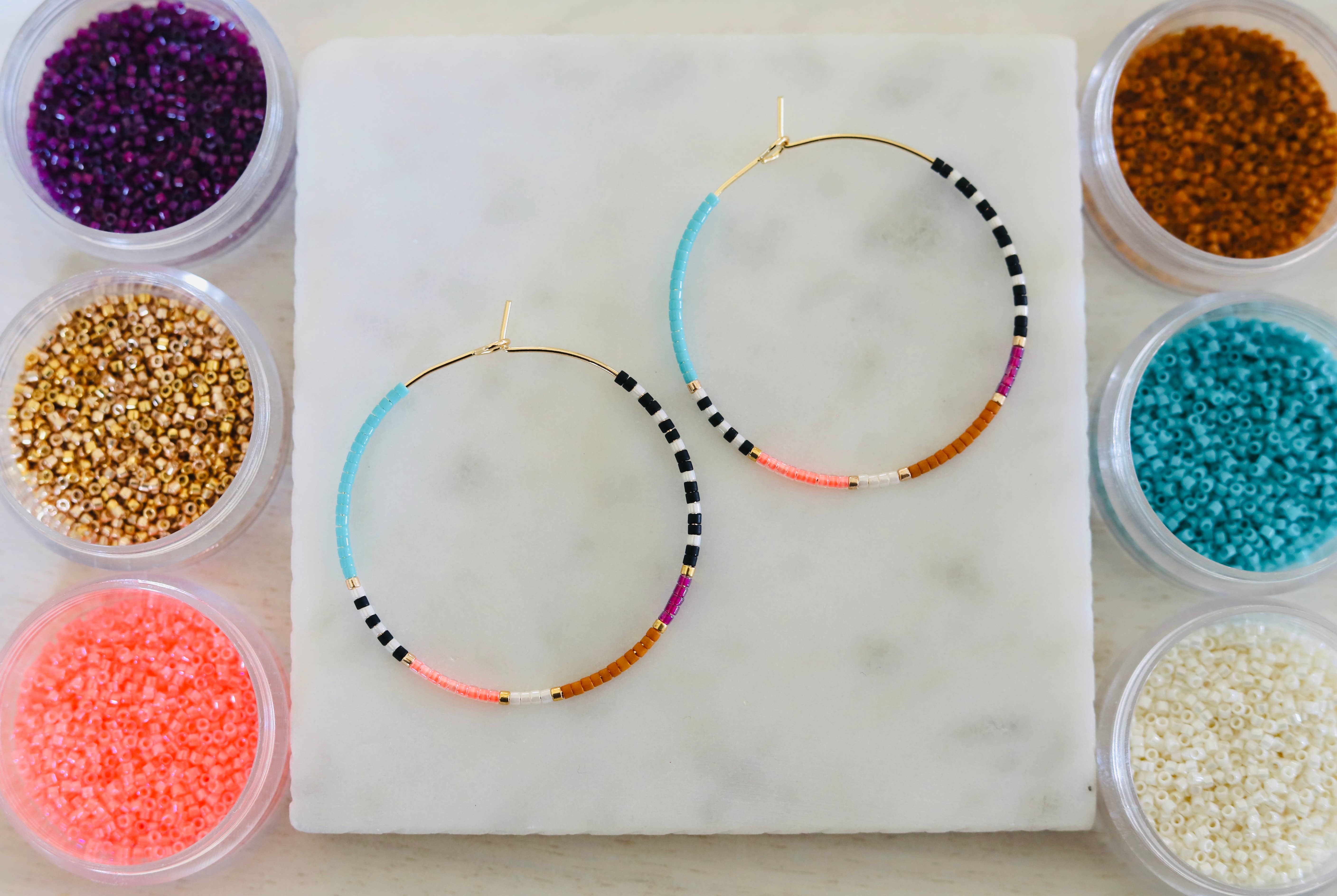 Girls Day Out by Amy Houston - Wholesale Hoop Earrings - Resort miyuki glass beaded hoop earrings3