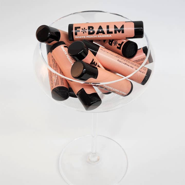 The F*Balm - Wholesale Lip Balm - COCKTAIL White Peach Sangria Moisturizing Flavoured Lip Balm