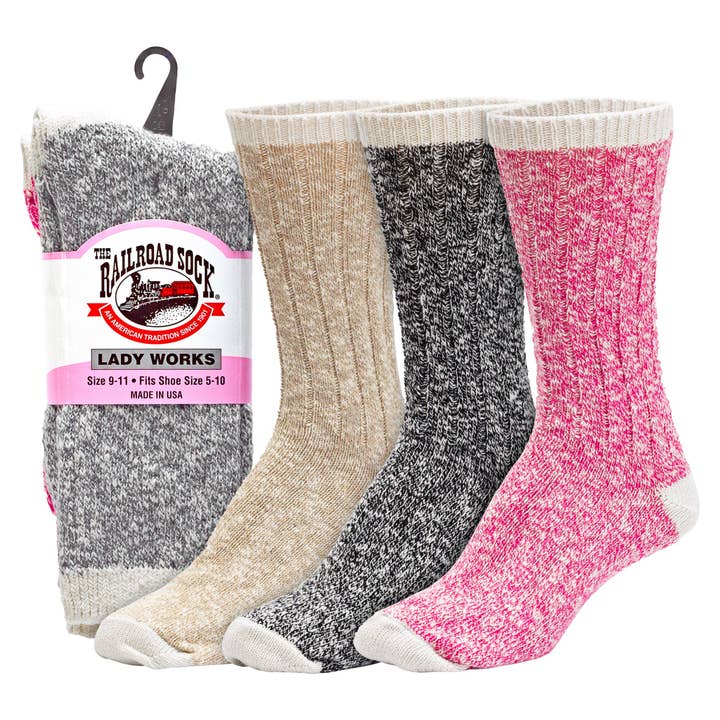 Women's Boot Crew Socks (2pr) for wholesale by Railroad Sock llc