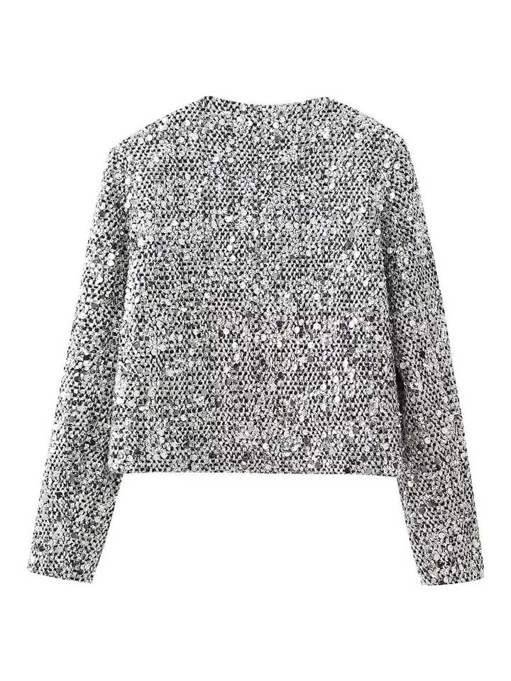 SILVER Sequin Embellished Jacket for wholesale on Faire3