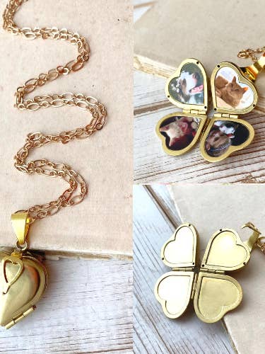 Heart Locket Necklace Family Photo Album 22 inches for wholesale by Red Truck Designs