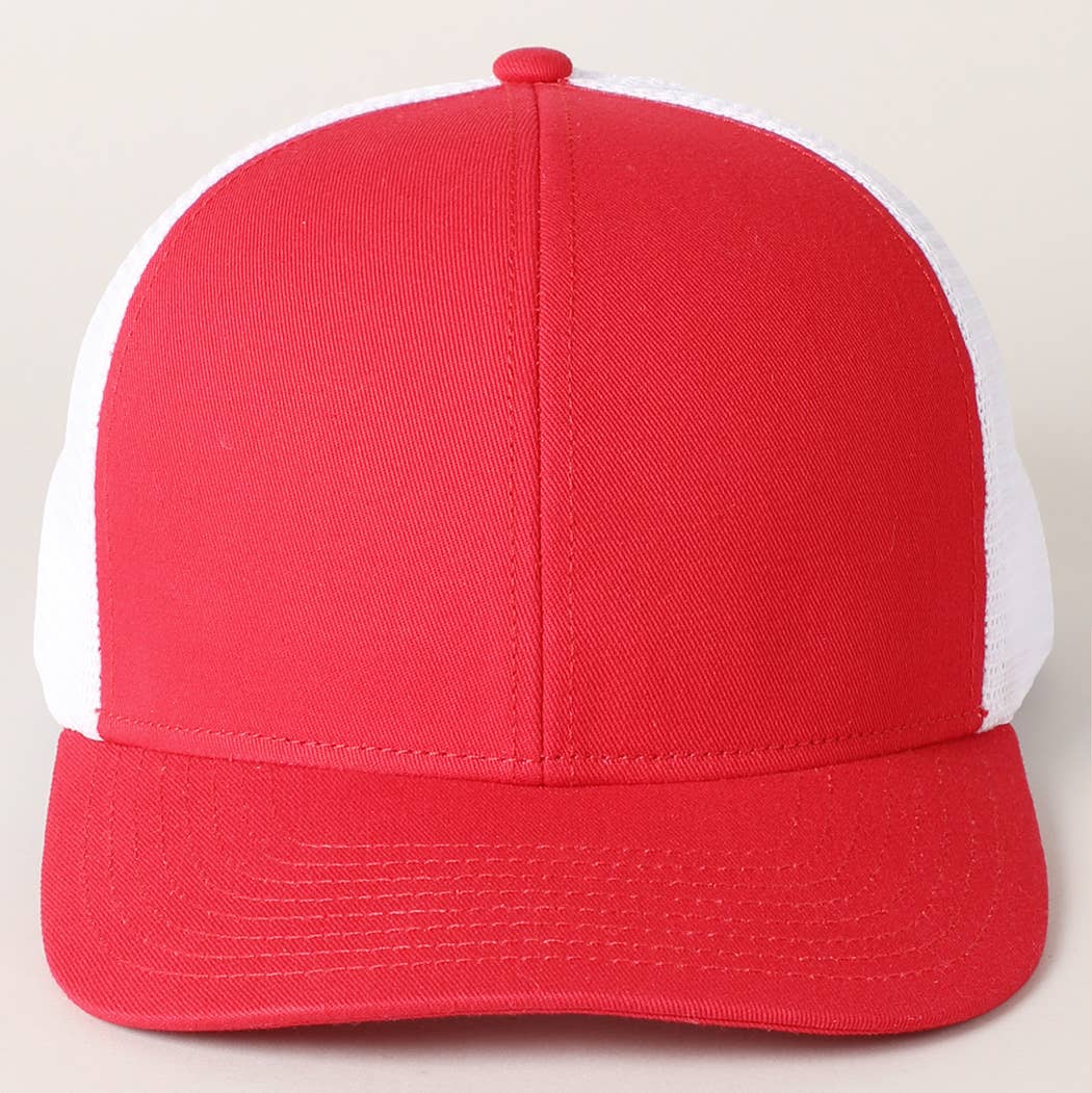 Fashion City - Wholesale Trucker Hat - Unisex - Two Tone Cotton Trucker Hat with Mesh Back47