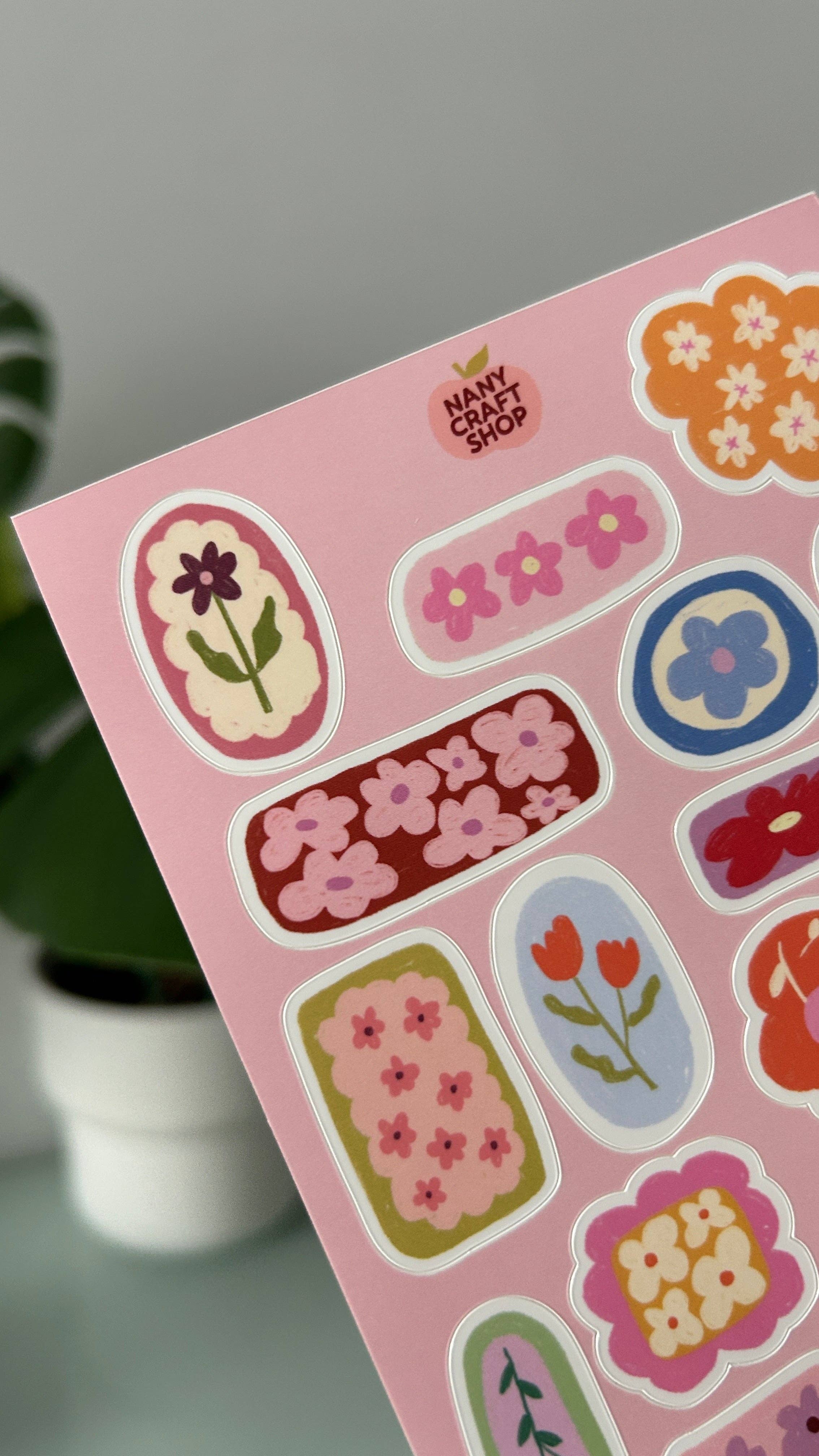 Nany Craft Shop - Venta al por mayor Pegatina - Plancha de pegatinas flores A65