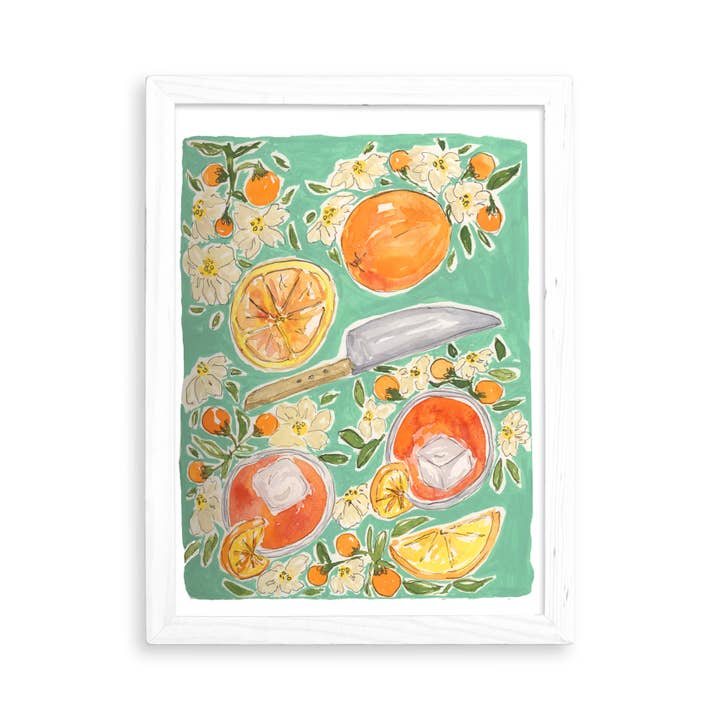 Estampado de pícnic naranja para decoración del hogar para venta al por mayor de Meza Studios LLC
