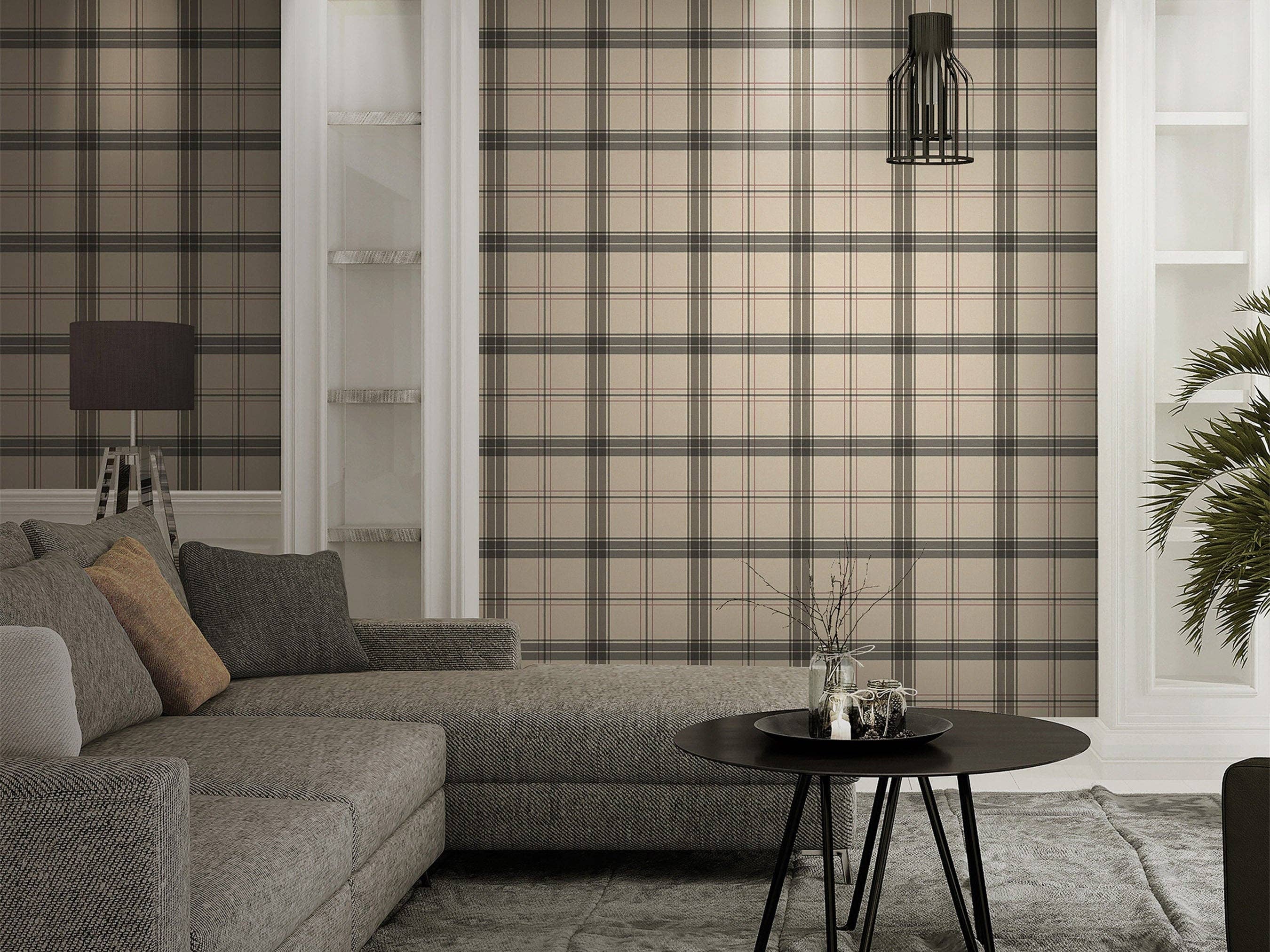 Walloro Luxury Embossed Wallpaper - Wholesale Wallpaper - Textured Plaid Wallpaper, 3D Embossed Tartan Wallpaper, Wallcovering, Large 178 sq ft, Wall Decor, Washable, Removable, Washable, Removable1