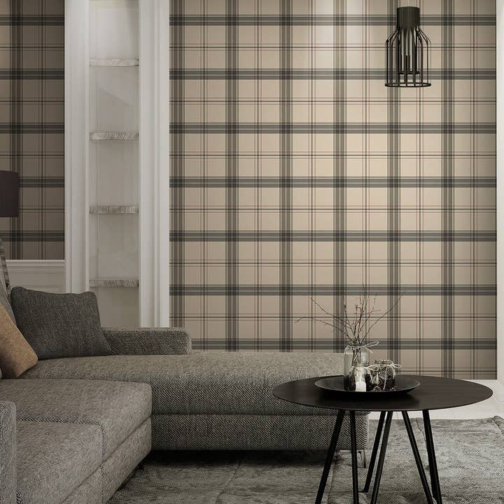 Walloro Luxury Embossed Wallpaper - Wholesale Wallpaper - Textured Plaid Wallpaper, 3D Embossed Tartan Wallpaper, Wallcovering, Large 178 sq ft, Wall Decor, Washable, Removable, Washable, Removable1