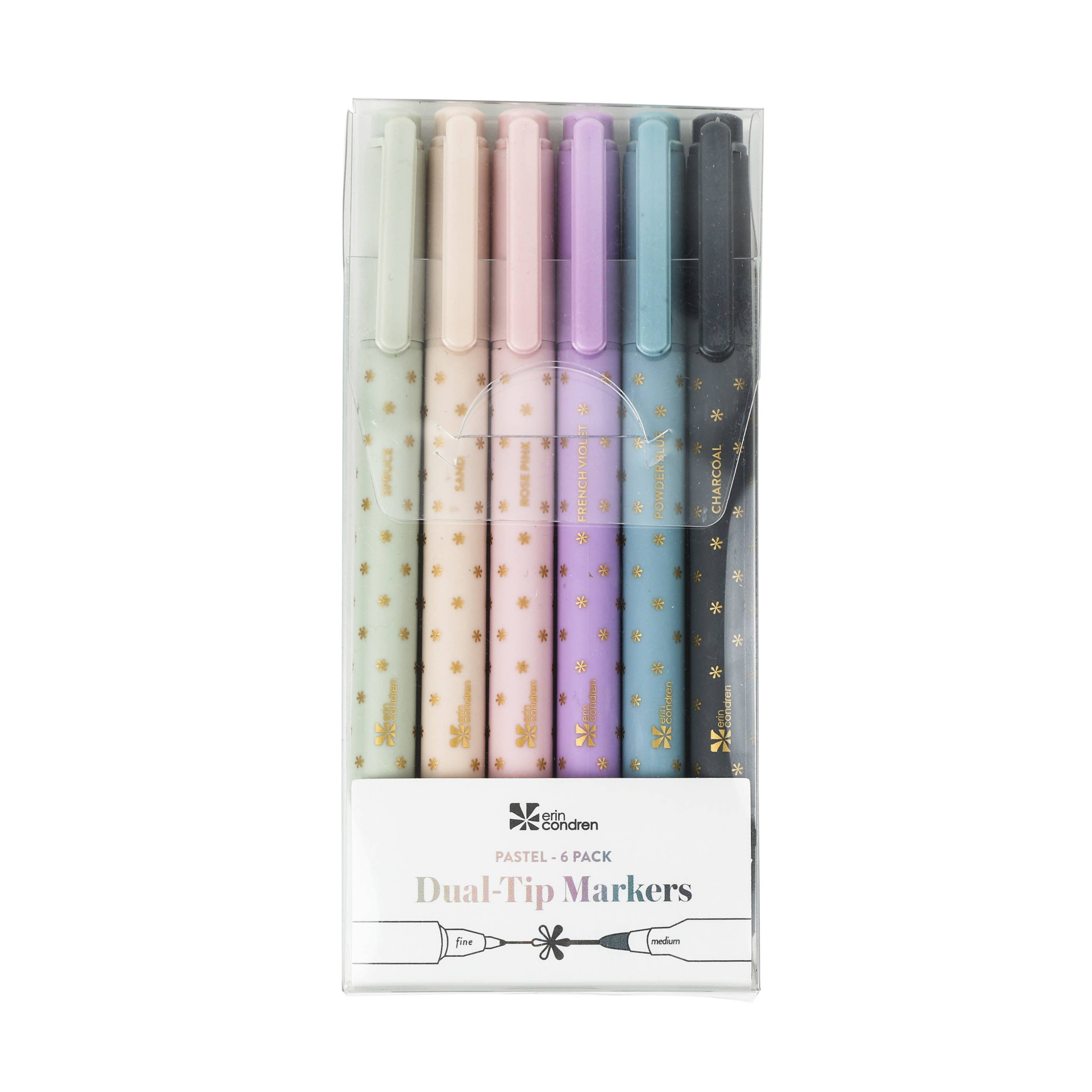 Erin Condren Design - Wholesale Marker - Dual-Tip Markers 6-pack - Pastel5