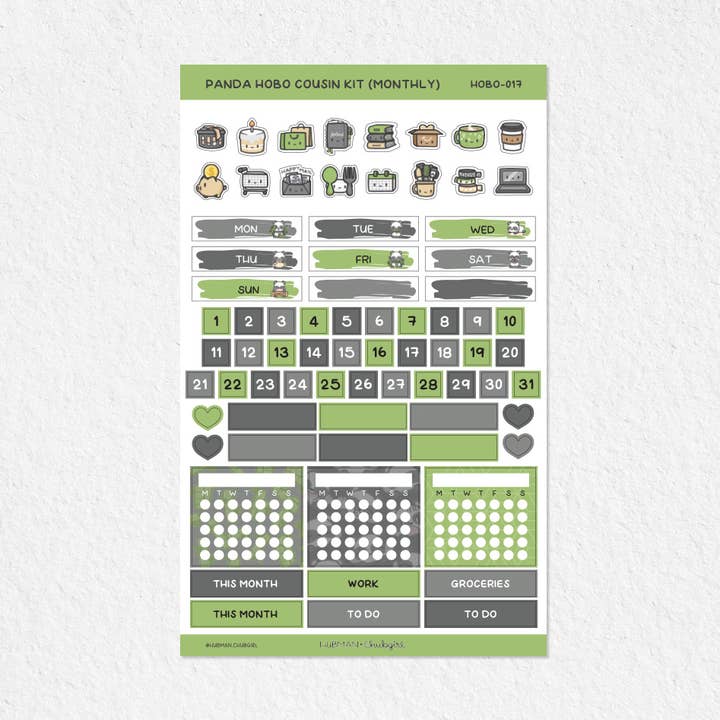 Hungry Panda Theme Hobonichi Cousin maandpakket voor wholesale door hubmanchubgirl.
