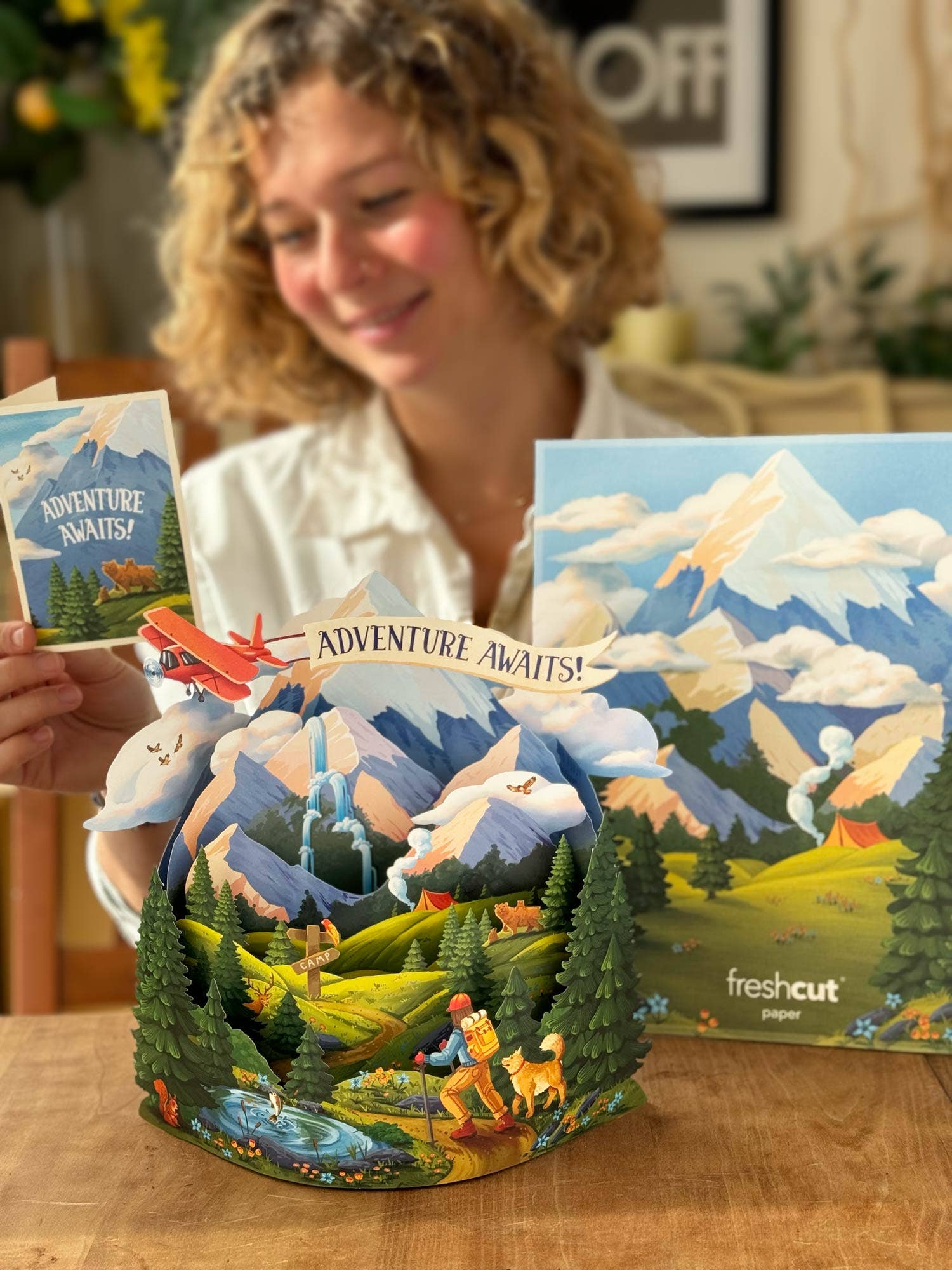 FreshCut Paper LLC - Wholesale Everyday Greeting Card - Adventure Awaits (8 Pop-up Greeting Cards)1